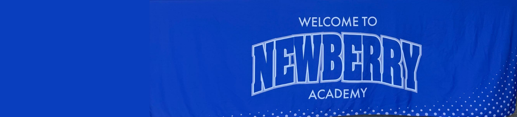 picture of a blue sign that says welcome to newberry academy